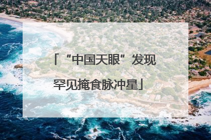 “中国天眼”发现罕见掩食脉冲星