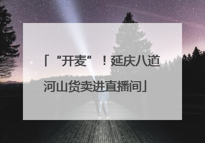 “开麦”！延庆八道河山货卖进直播间