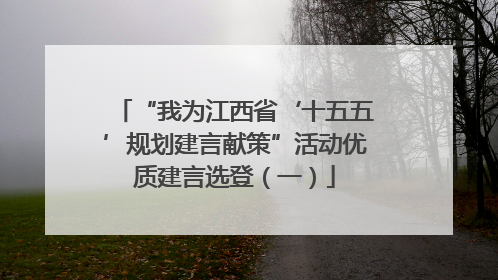 “我为江西省‘十五五’规划建言献策”活动优质建言选登（一）