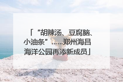 “胡辣汤、豆腐脑、小油条”……郑州海昌海洋公园再添新成员