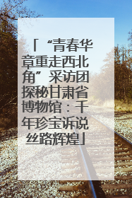 “青春华章重走西北角”采访团探秘甘肃省博物馆：千年珍宝诉说丝路辉煌
