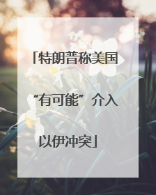 特朗普称美国“有可能”介入以伊冲突