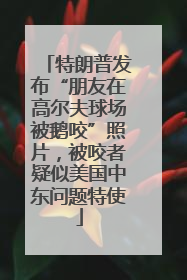 特朗普发布“朋友在高尔夫球场被鹅咬”照片，被咬者疑似美国中东问题特使