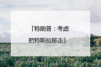 特朗普：考虑把特斯拉移走