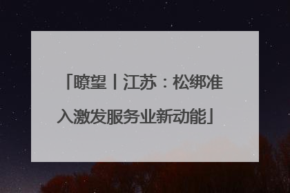 瞭望丨江苏：松绑准入激发服务业新动能