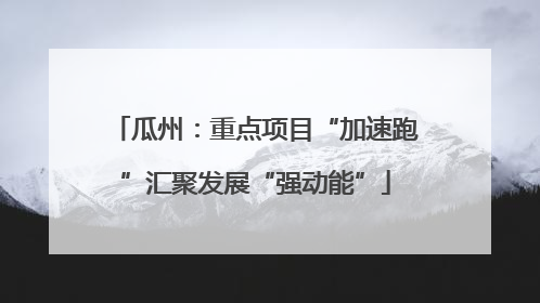 瓜州：重点项目“加速跑”汇聚发展“强动能”