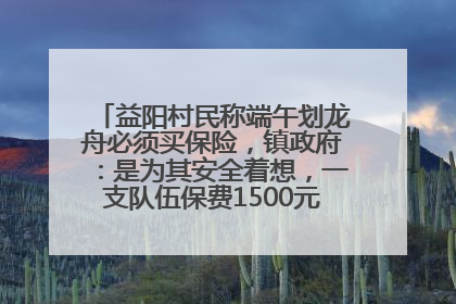 益阳村民称端午划龙舟必须买保险，镇政府：是为其安全着想，一支队伍保费1500元到2500元