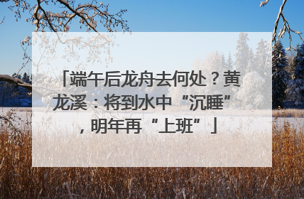 端午后龙舟去何处？黄龙溪：将到水中“沉睡”，明年再“上班”