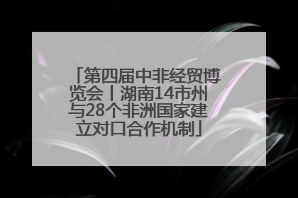 第四届中非经贸博览会丨湖南14市州与28个非洲国家建立对口合作机制