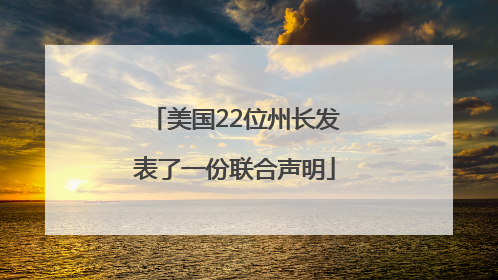 美国22位州长发表了一份联合声明