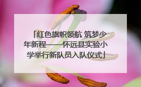 红色旗帜领航 筑梦少年新程——怀远县实验小学举行新队员入队仪式