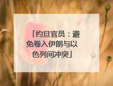 约旦官员：避免卷入伊朗与以色列间冲突