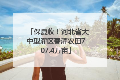 保夏收！河北省大中型灌区春灌农田707.4万亩