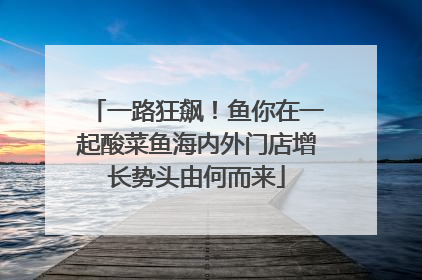 一路狂飙！鱼你在一起酸菜鱼海内外门店增长势头由何而来