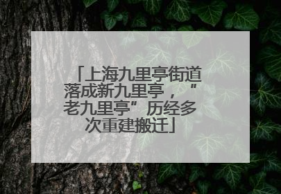 上海九里亭街道落成新九里亭，“老九里亭”历经多次重建搬迁