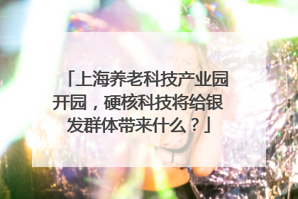 上海养老科技产业园开园，硬核科技将给银发群体带来什么？