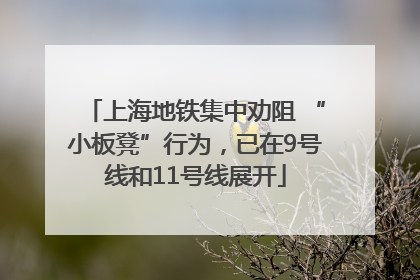 上海地铁集中劝阻 “小板凳”行为，已在9号线和11号线展开