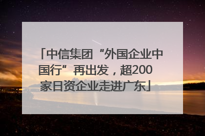 中信集团“外国企业中国行”再出发，超200家日资企业走进广东