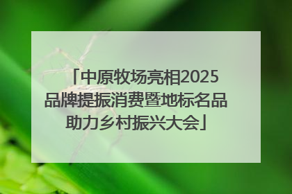 中原牧场亮相2025品牌提振消费暨地标名品助力乡村振兴大会