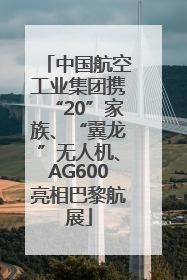 中国航空工业集团携“20”家族、“翼龙”无人机、AG600亮相巴黎航展