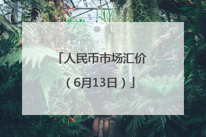 人民币市场汇价（6月13日）