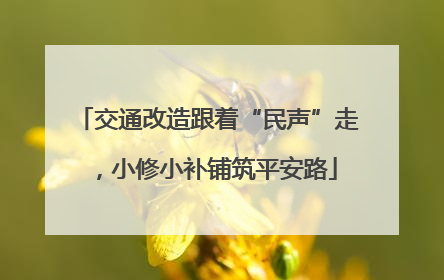 交通改造跟着“民声”走，小修小补铺筑平安路
