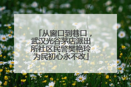从窗口到巷口，武汉光谷茅店派出所社区民警樊艳玲为民初心永不改