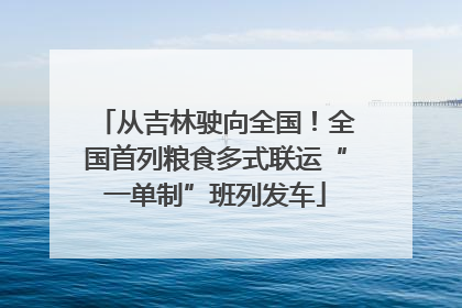 从吉林驶向全国！全国首列粮食多式联运“一单制”班列发车