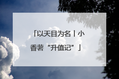 以天目为名丨小香薯“升值记”
