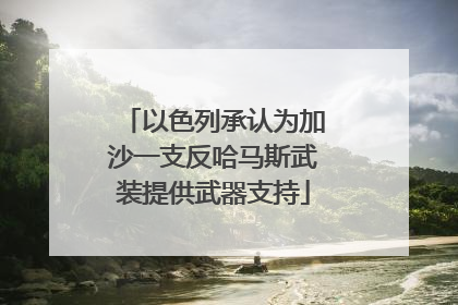 以色列承认为加沙一支反哈马斯武装提供武器支持