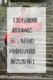 发行规模超184亿元，5月份河南信用债报告发布