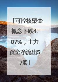 可控核聚变概念下跌4.07%，主力资金净流出57股