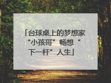 台球桌上的梦想家 “小孩哥”畅想“下一杆”人生