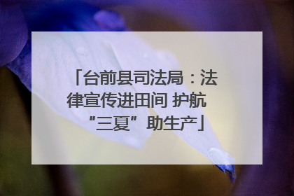 台前县司法局：法律宣传进田间 护航“三夏”助生产