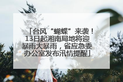 台风“蝴蝶”来袭！13日起湘南局地将迎暴雨大暴雨，省应急委办公室发布汛情提醒