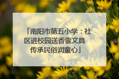 南阳市第五小学：社区进校园送香囊文具 传承民俗润童心