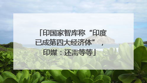 印国家智库称“印度已成第四大经济体”，印媒：还需等等