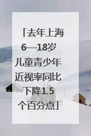 去年上海6—18岁儿童青少年近视率同比下降1.5个百分点