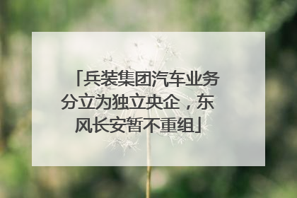 兵装集团汽车业务分立为独立央企，东风长安暂不重组