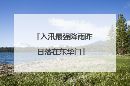 入汛最强降雨昨日落在东华门