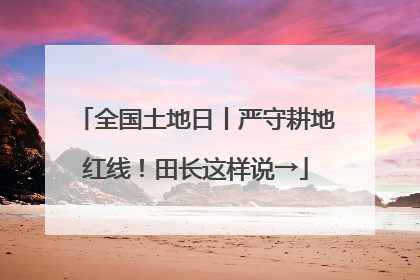 全国土地日丨严守耕地红线！田长这样说→