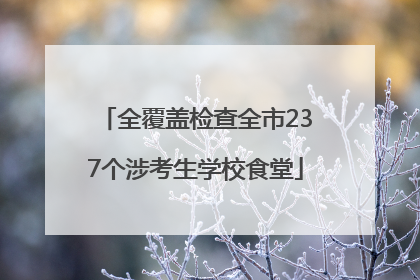 全覆盖检查全市237个涉考生学校食堂