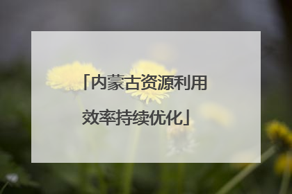 内蒙古资源利用效率持续优化