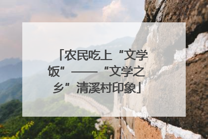 农民吃上“文学饭”——“文学之乡”清溪村印象