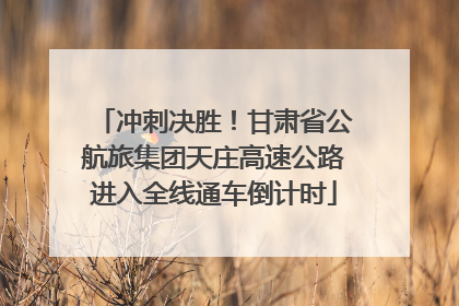 冲刺决胜！甘肃省公航旅集团天庄高速公路进入全线通车倒计时