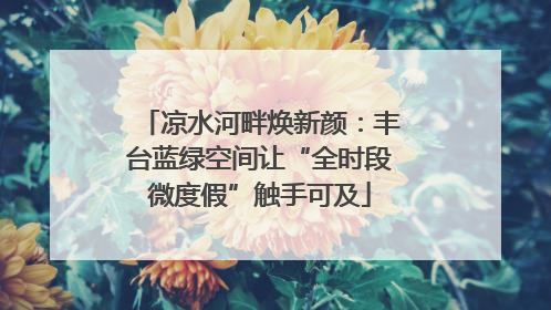 凉水河畔焕新颜：丰台蓝绿空间让“全时段微度假”触手可及