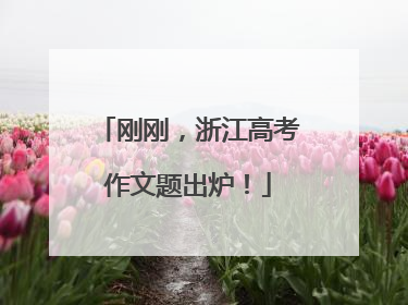 刚刚，浙江高考作文题出炉！