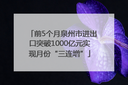 前5个月泉州市进出口突破1000亿元实现月份“三连增”