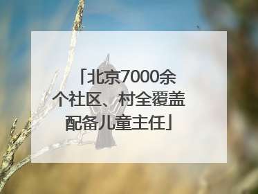北京7000余个社区、村全覆盖配备儿童主任