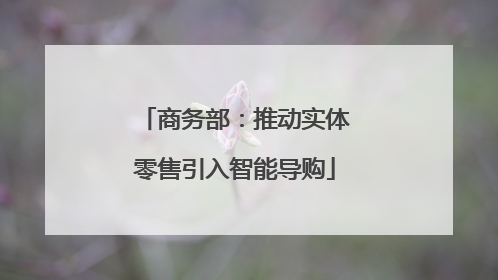 商务部:推动实体零售引入智能导购